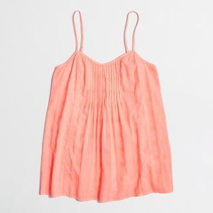 J.Crew Bright Coral Pintuck Cami Tank Top  NWOT